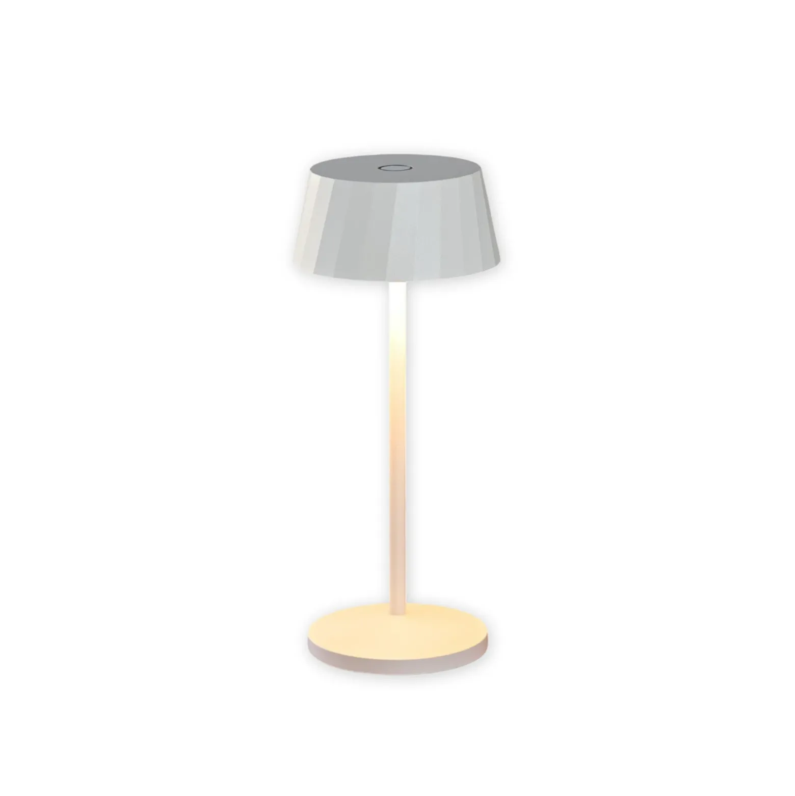 Lámpara de mesa LED recargable Facetta, juego de 3, blanco, 22 cm, IP44