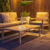 Lámpara de mesa LED recargable Finley verde salvia Altura 22 cm Metal IP54