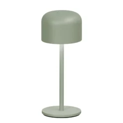 Lámpara de mesa LED recargable Finley verde salvia Altura 22 cm Metal IP54