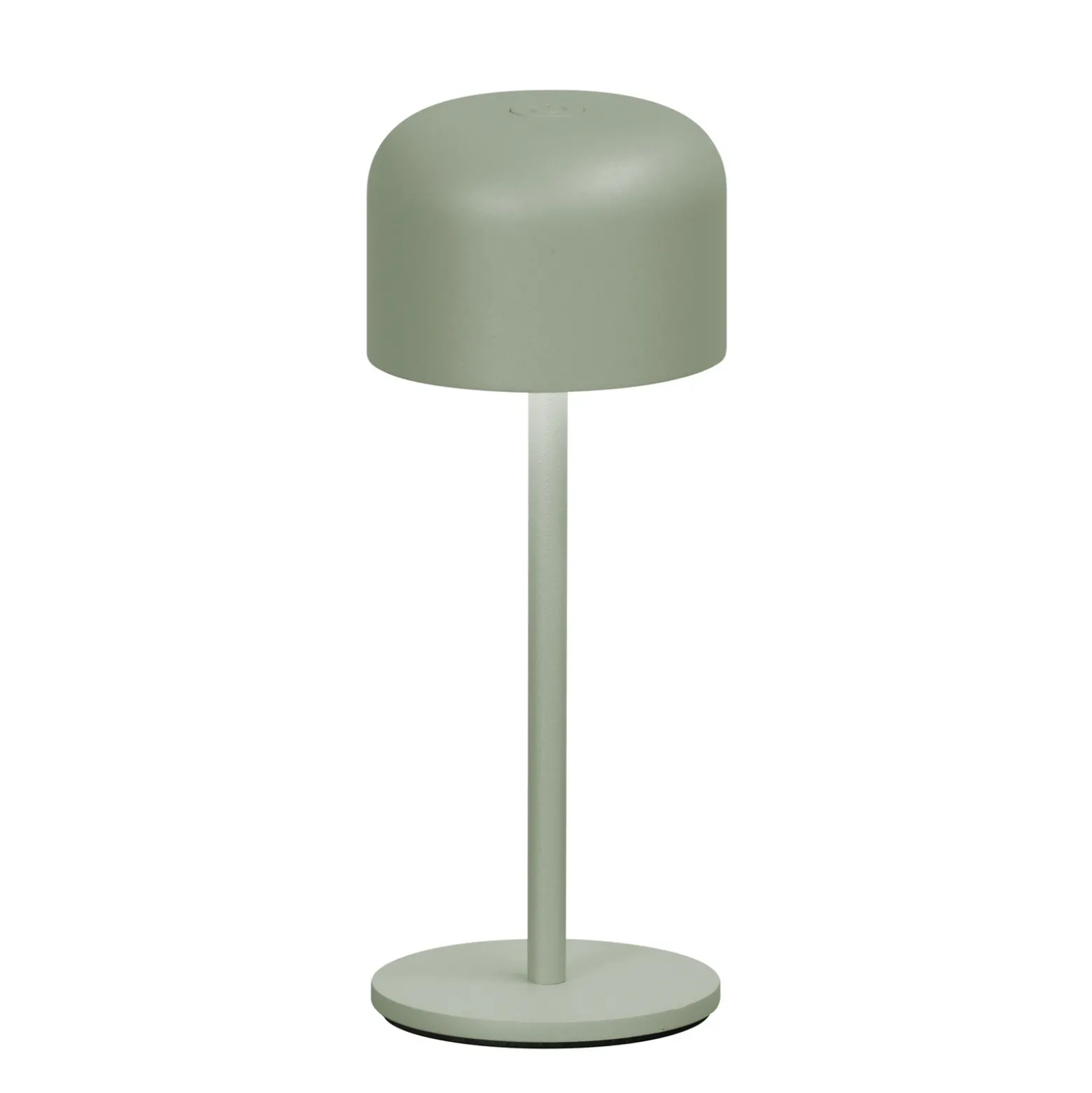 Lámpara de mesa LED recargable Finley verde salvia Altura 22 cm Metal IP54
