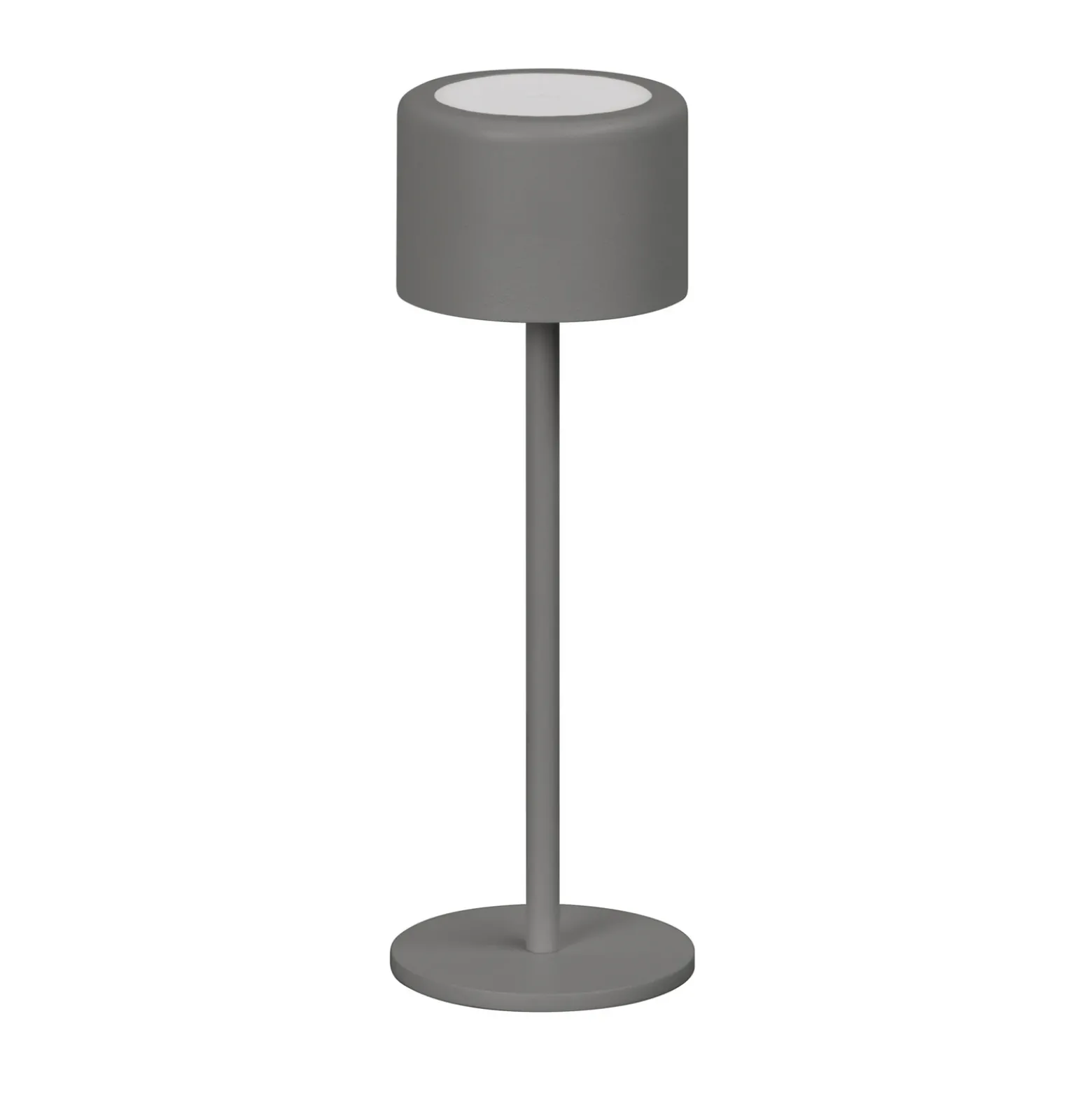 Lámpara de mesa LED recargable Juna, gris arena Altura 25 cm Metal, IP54