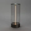Lámpara de mesa LED recargable Edison, altura 32 cm, gris/transparente, IP54