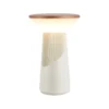Lámpara de mesa LED recargable Pilia, marrón/gris claro, altura 24 cm, IP44