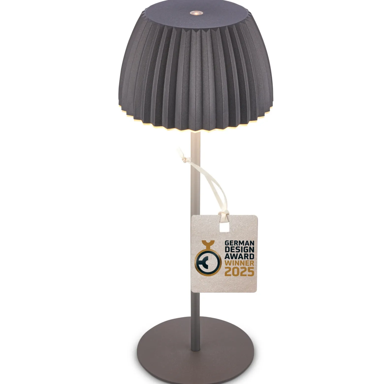 Lámpara de mesa LED recargable Brilo unplugged Riffle, 36 cm, antracita