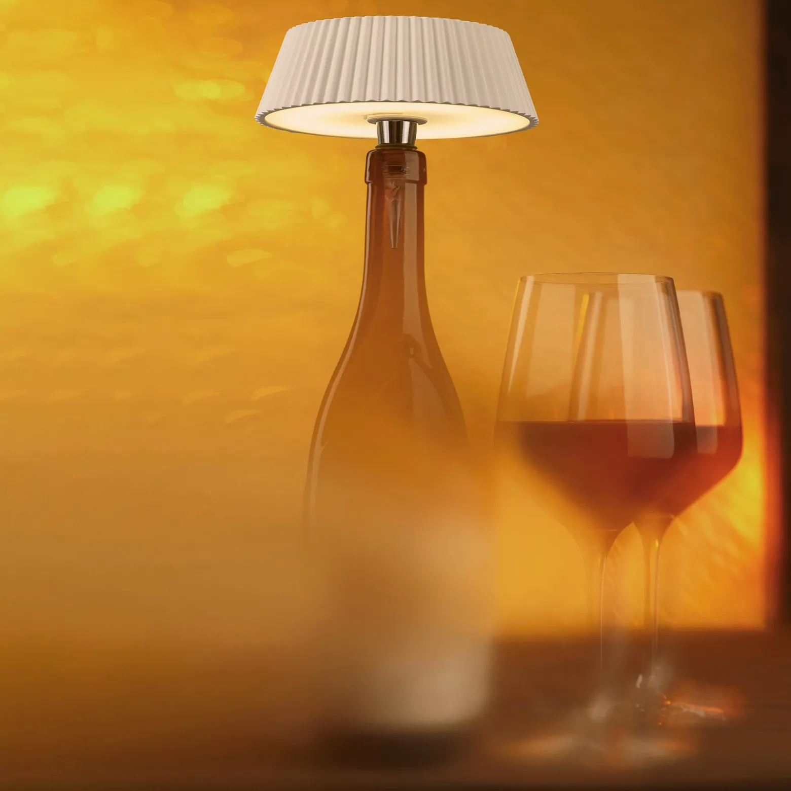 Lámpara de mesa LED Relax, blanca, tapa de botella, batería recargable