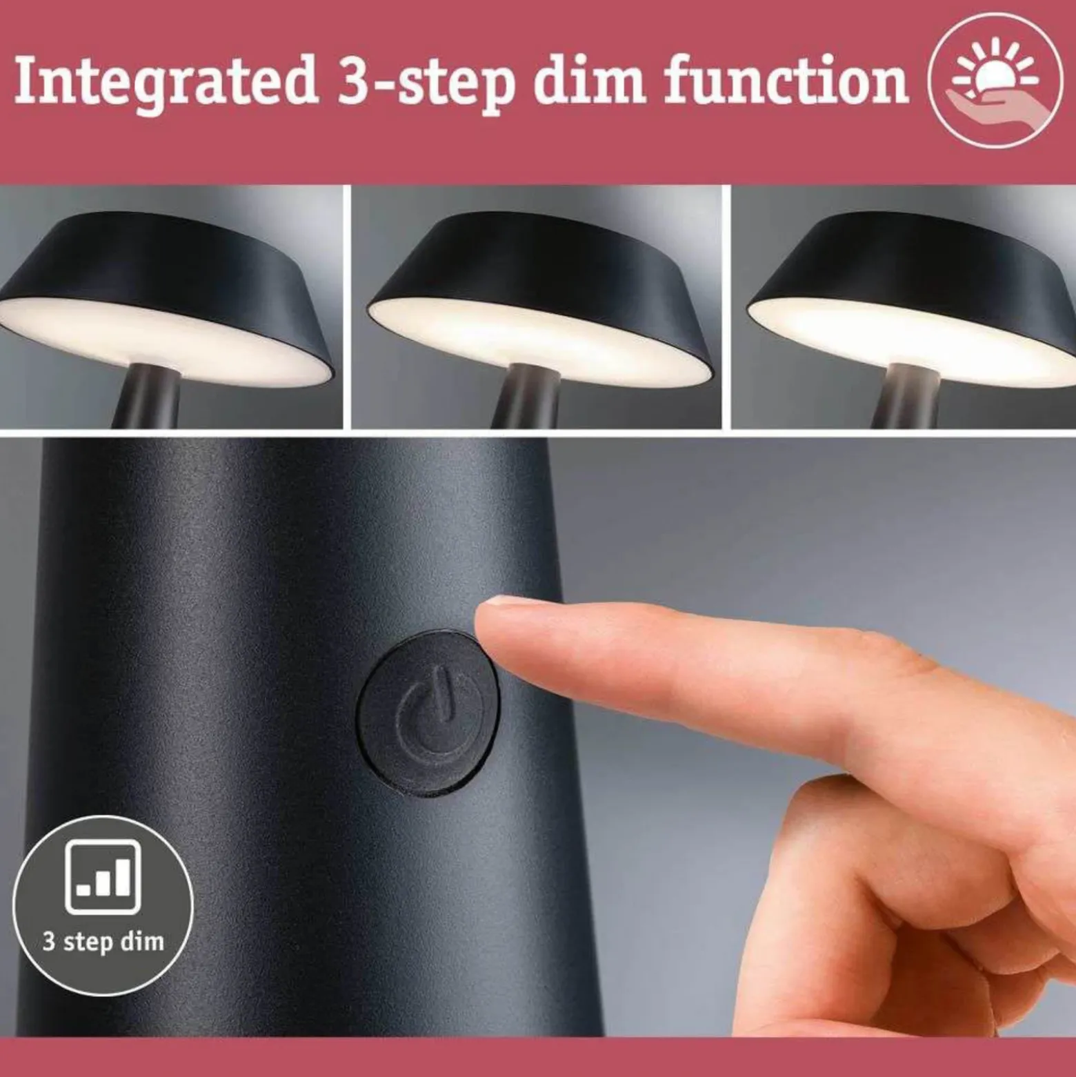 Lámpara de mesa LED Soala de Paulmann, color antracita, 31 cm, IP44
