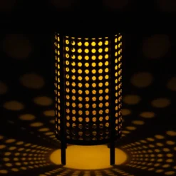 Lámpara de mesa LED solar 48929, altura 26 cm, negro/beige