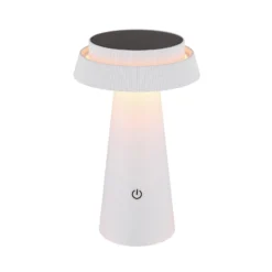 Lámpara de mesa LED solar 36624, blanca, batería recargable, CCT, IP54,