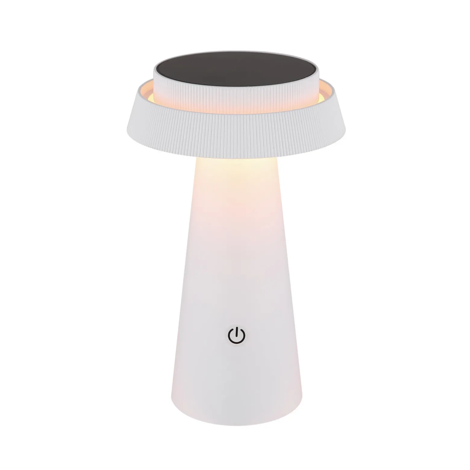 Lámpara de mesa LED solar 36624, blanca, batería recargable, CCT, IP54,