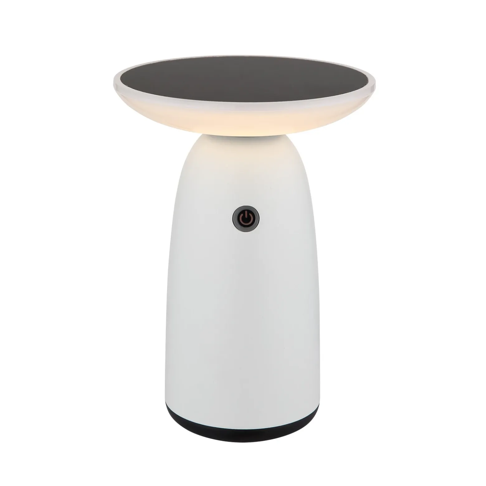 Lámpara de mesa LED solar 36625, blanca, metal, 23 cm, atenuable
