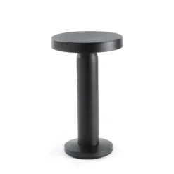 Lámpara de mesa LED solar Cairo, negro, plástico, IP44, 21 cm