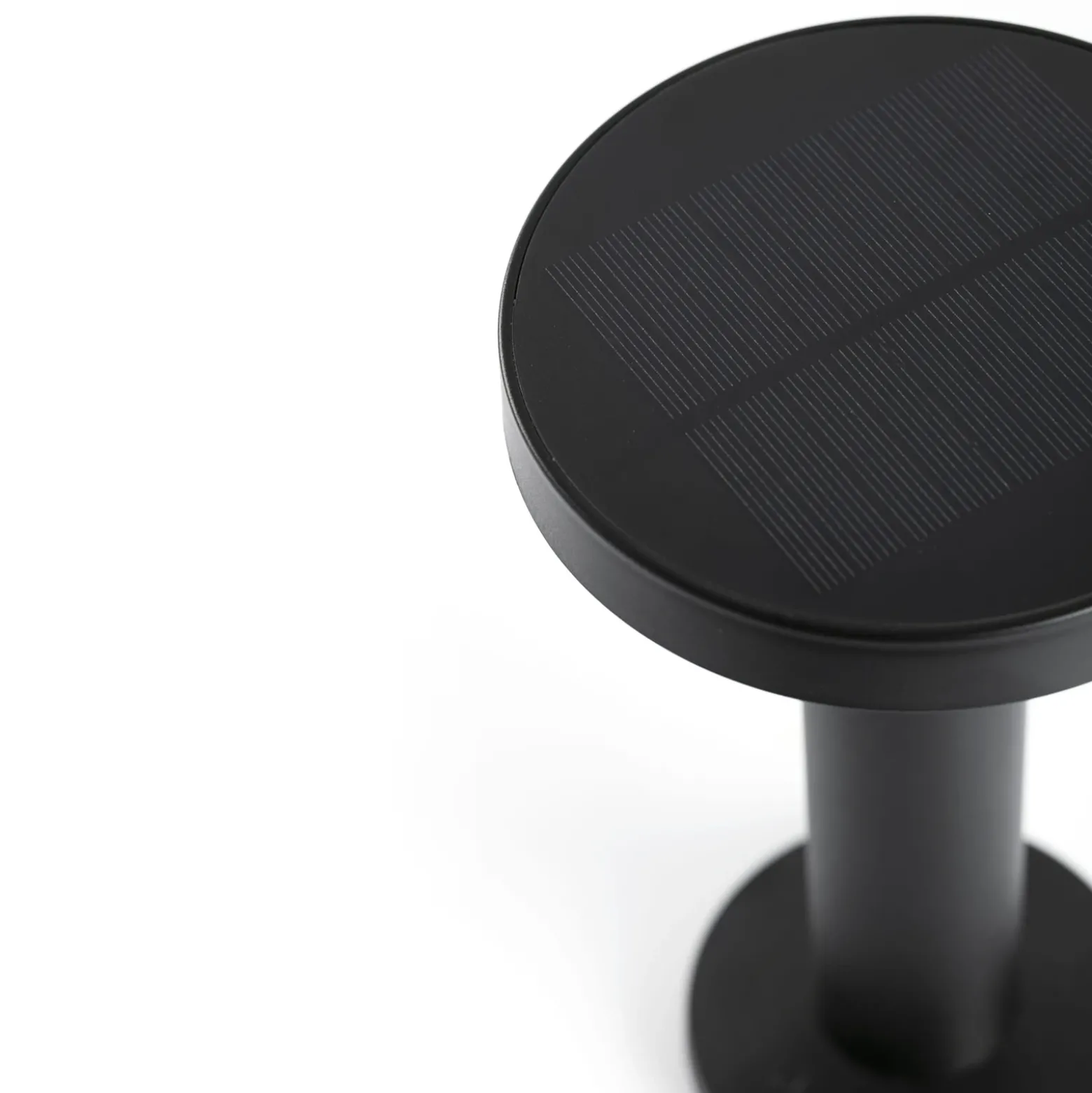 Lámpara de mesa LED solar Cairo, negro, plástico, IP44, 21 cm