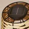 Lámpara de mesa LED solar Dalisay, marrón, ratán, 31 cm, IP44