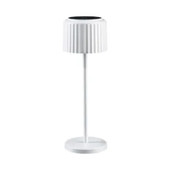 lámpara de mesa LED solar Else de Paulmann, blanca, IP44, atenuable