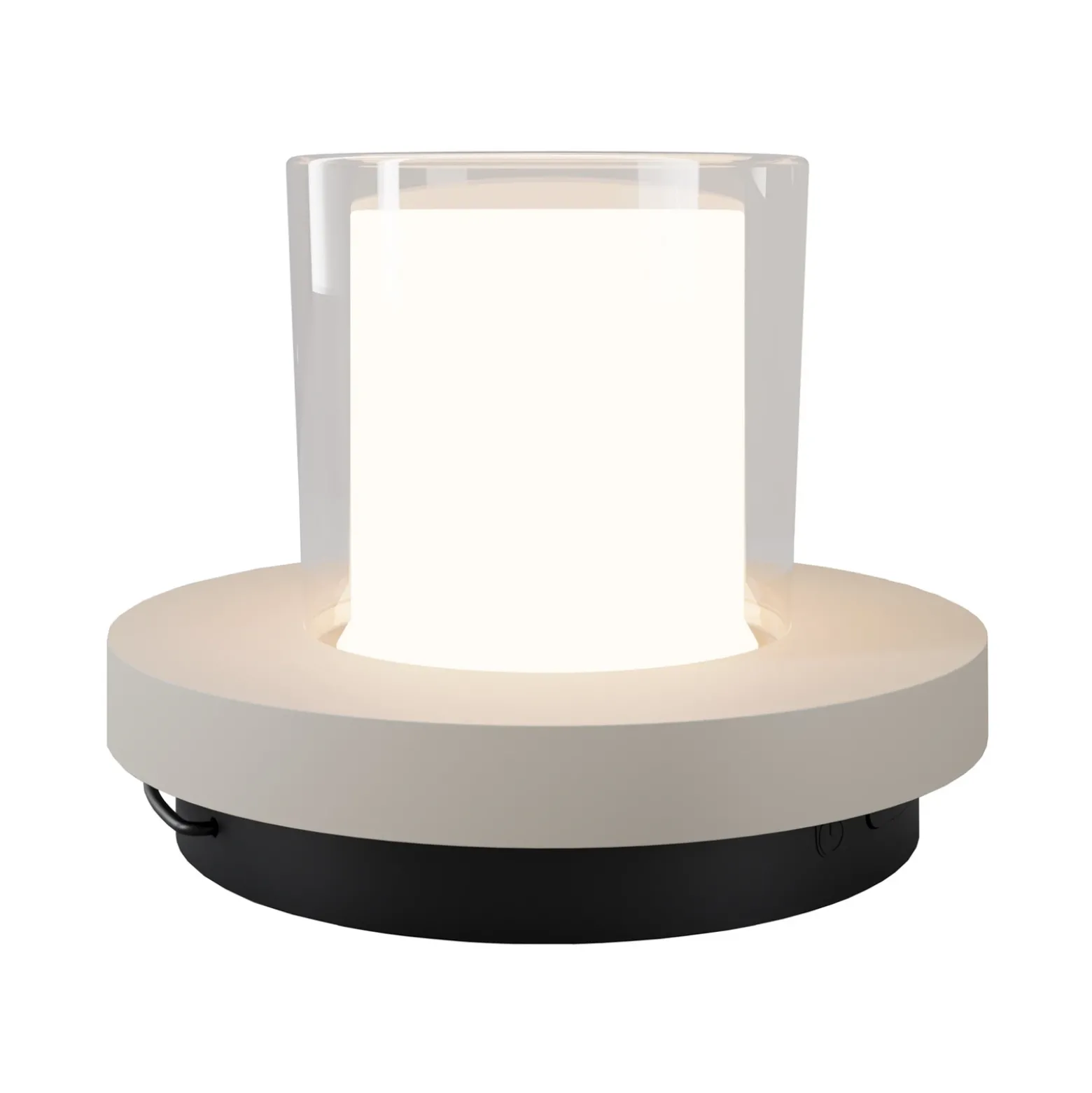 Lámpara de mesa LED solar Lantra, blanca, altura 10 cm, IP44, con atenuador de