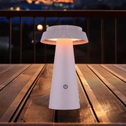 Lámpara de mesa LED solar 36624, rosa, batería recargable, CCT, IP54, atenuable