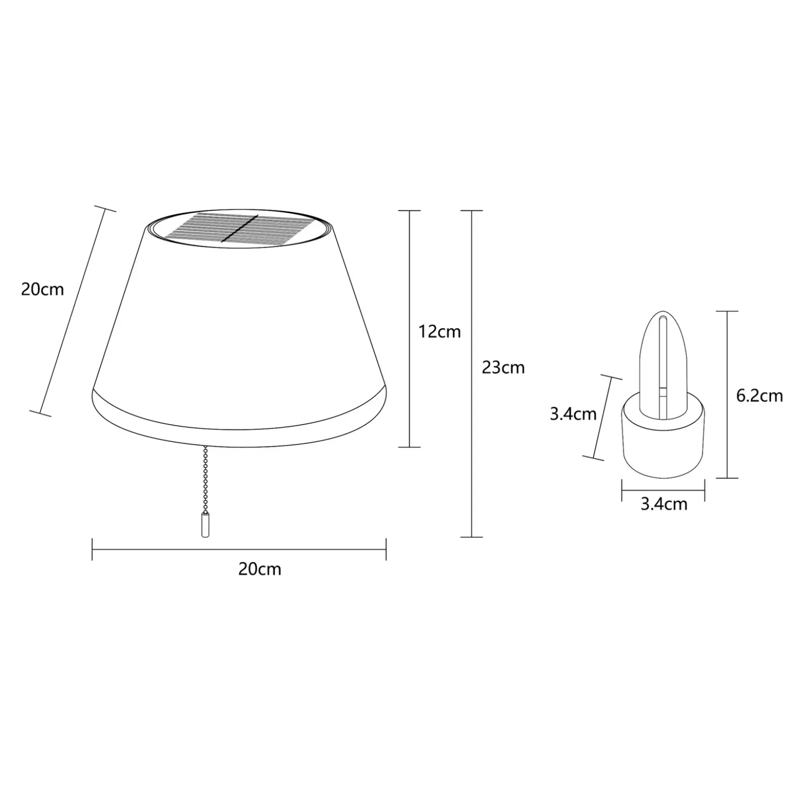 Lámpara de mesa LED solar 36000 tapa de botella plástico blanco
