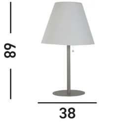 Lámpara de mesa LED solar Venice I, IP44, blanco/plateado