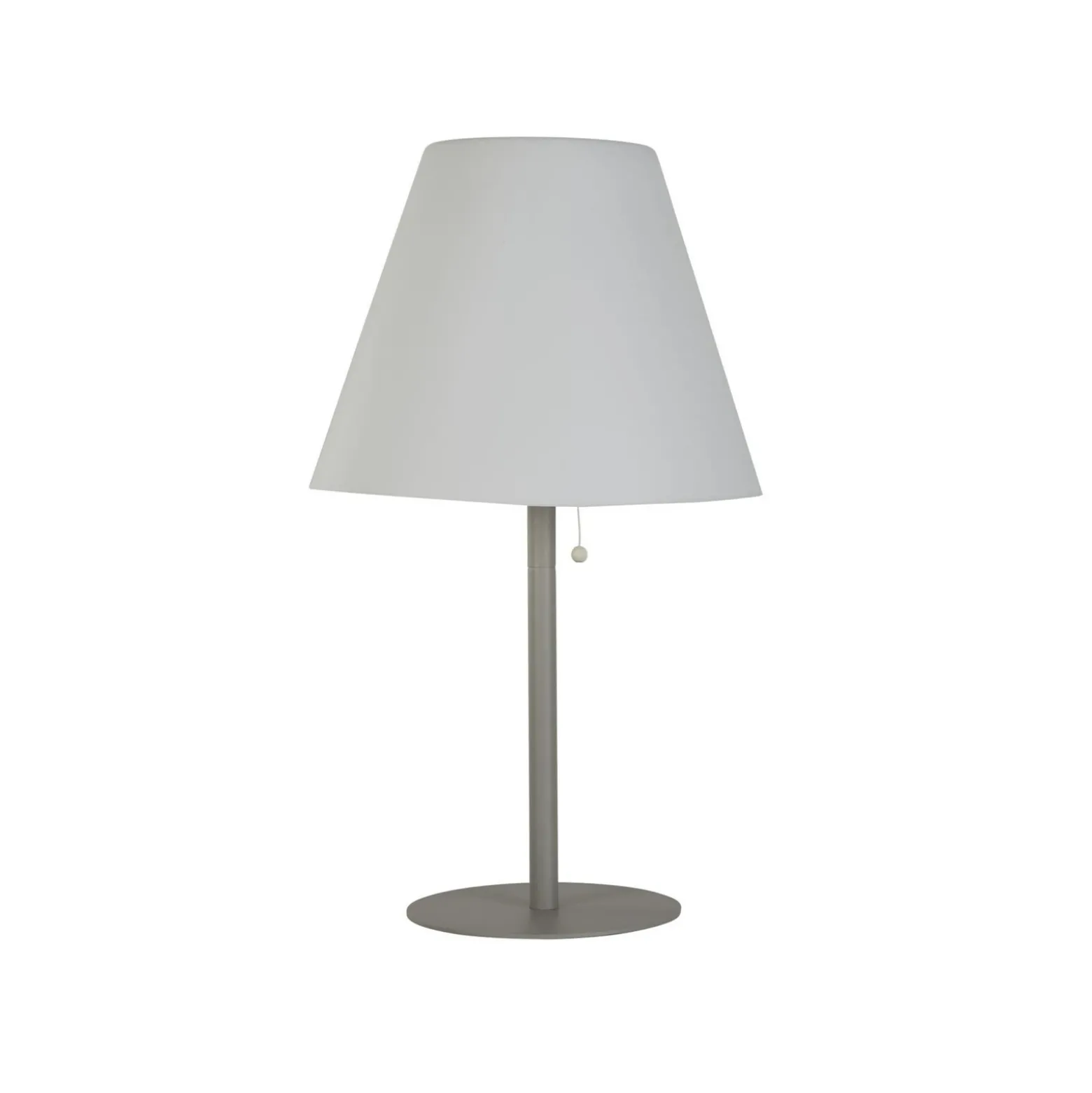 Lámpara de mesa LED solar Venice I, IP44, blanco/plateado