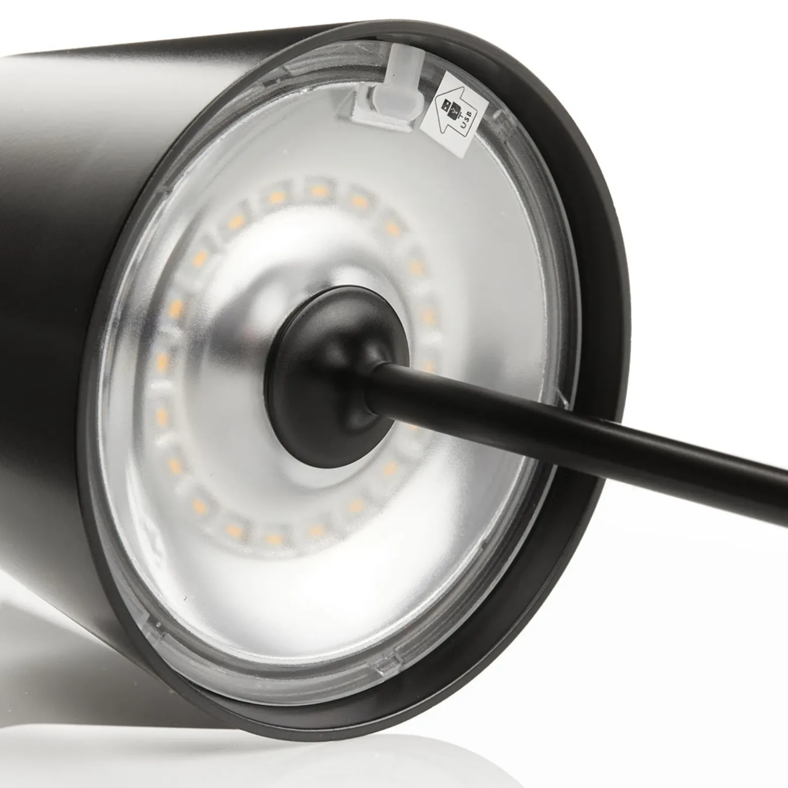 Lámpara de mesa LED Toc cargador USB, IP54, negro