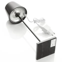 Lámpara de mesa LED Toc cargador USB, IP54, negro