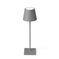 Lámpara de mesa LED Toc con cargador USB IP54 gris