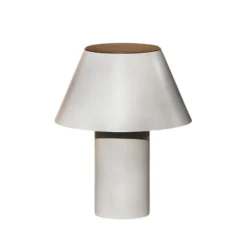Lámpara de mesa LED Vivo, gris, IP44, altura 30 cm, atenuable.