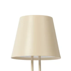 Lámpara de mesa Lindby LED recargable Janea TWIN, beige, metal
