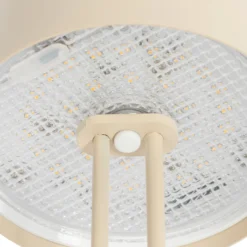 Lámpara de mesa Lindby LED recargable Janea TWIN, beige, metal