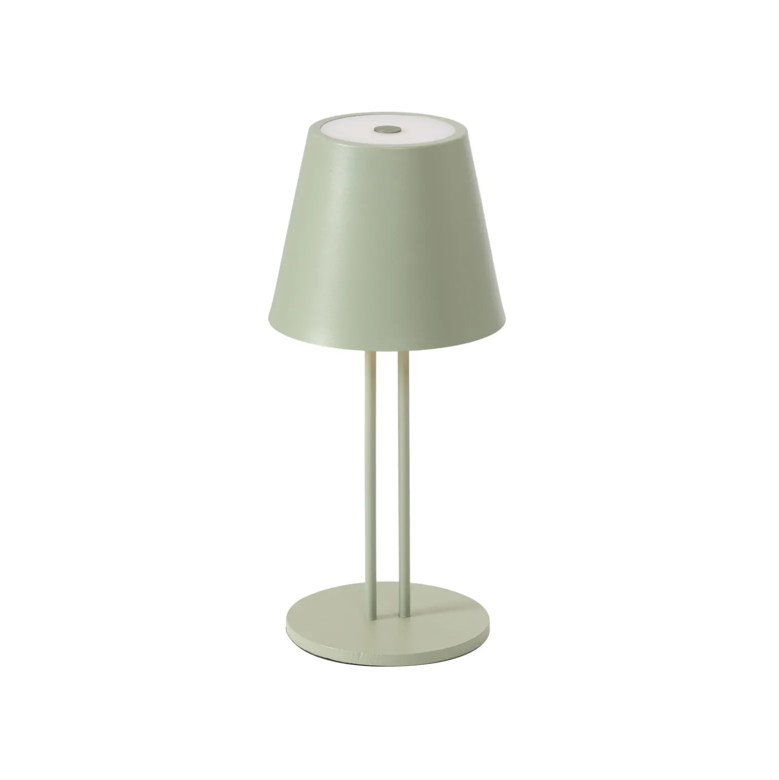 Lámpara de mesa Lindby LED recargable Janea TWIN, verde, metal