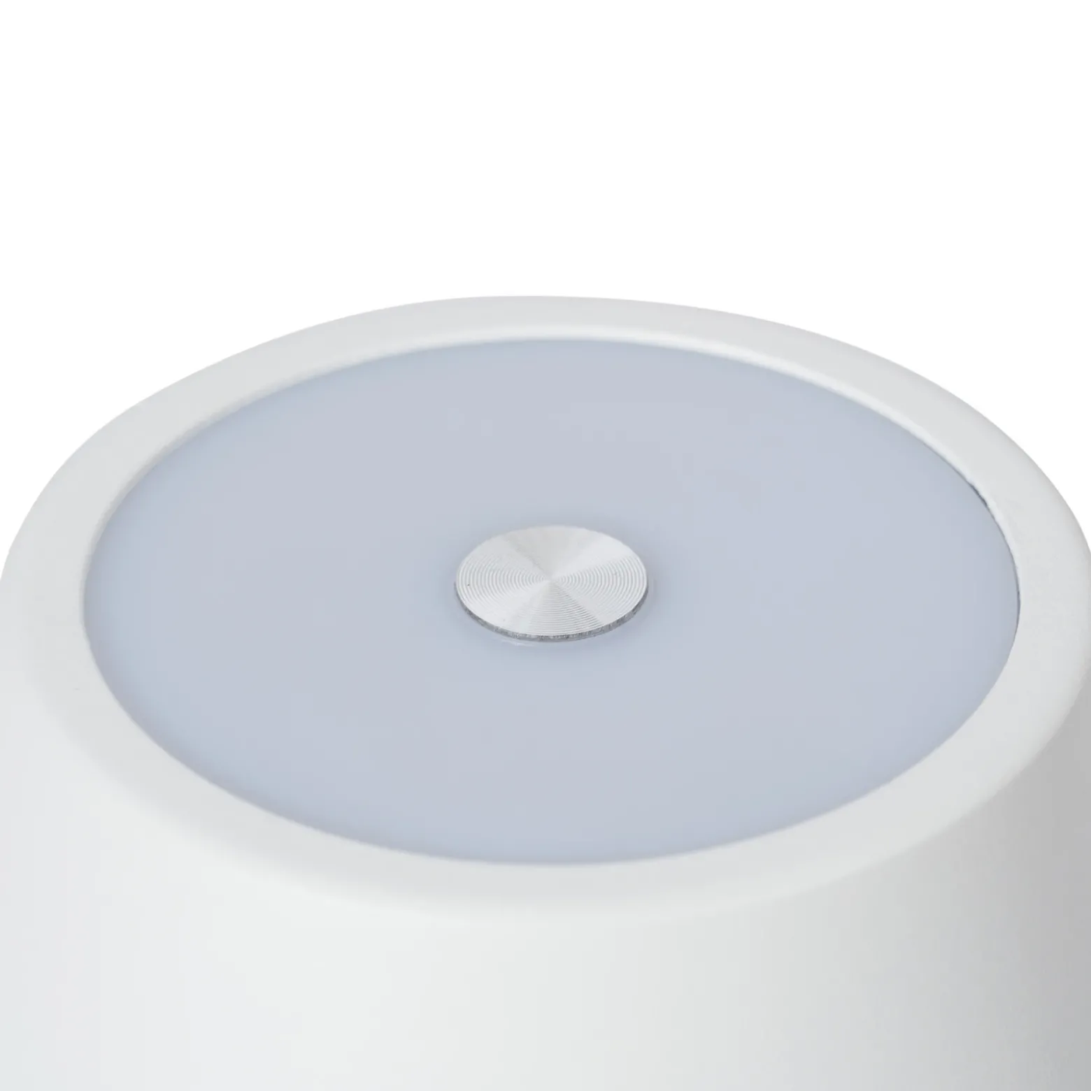 Lámpara de mesa Lindby LED recargable Janea CUBE, blanca, metal