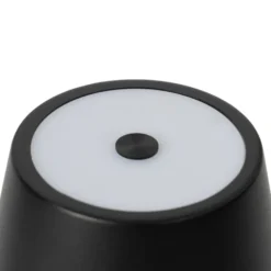 Lámpara de mesa Lindby LED recargable Janea TWIN, negra, metal