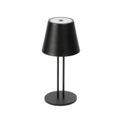 Lámpara de mesa Lindby LED recargable Janea TWIN, negra, metal