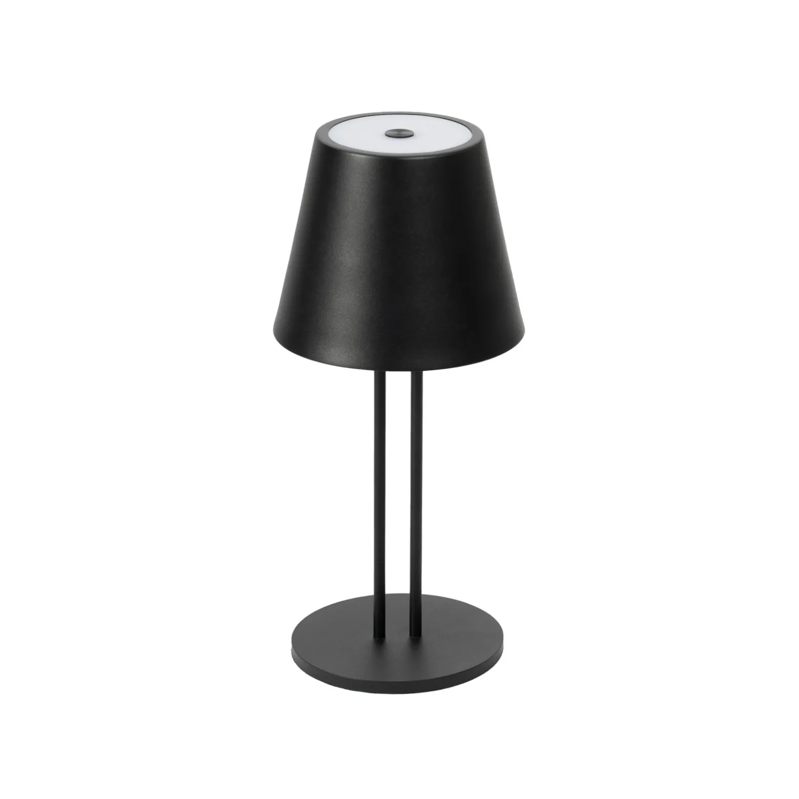 Lámpara de mesa Lindby LED recargable Janea TWIN, negra, metal