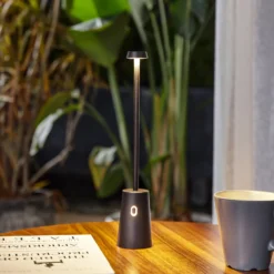 Lámpara de mesa Lindby LED recargable Noelani, altura 30 cm, IP44,