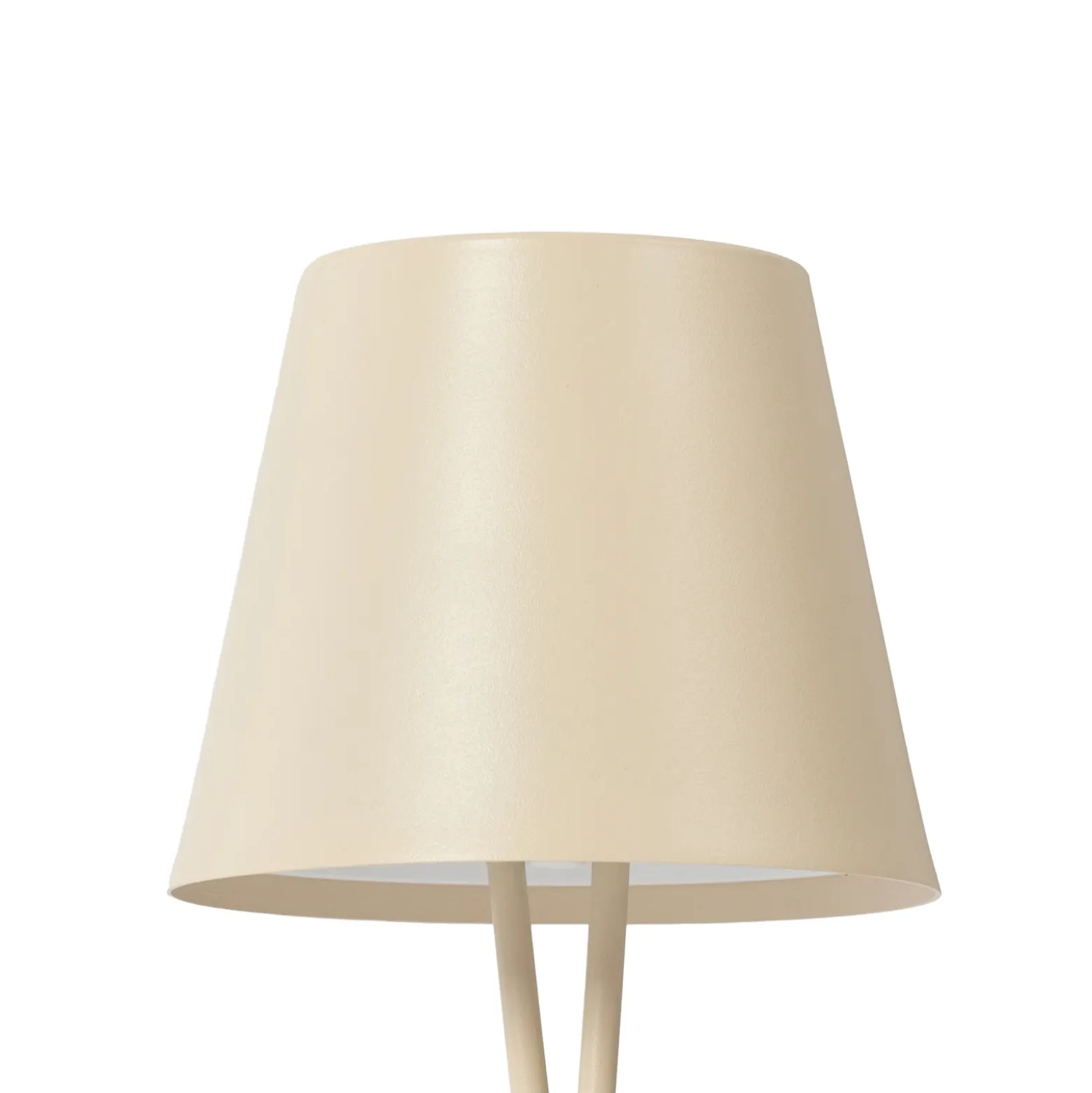 Lámpara de mesa Lindby LED recargable Janea, CRUZ, beige, metal