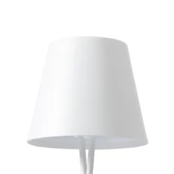 Lámpara de mesa Lindby LED recargable Janea CROSS, blanca, metal