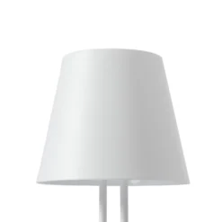 Lámpara de mesa Lindby LED recargable Janea TWIN, blanca, metal