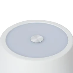 Lámpara de mesa Lindby LED recargable Janea TWIN, blanca, metal