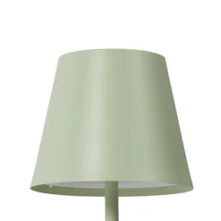 Lámpara de mesa Lindby LED recargable Janea CUBE, verde, metal