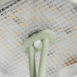 Lámpara de mesa Lindby LED recargable Janea CROSS, verde, metal