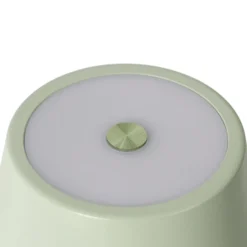 Lámpara de mesa Lindby LED recargable Janea CROSS, verde, metal