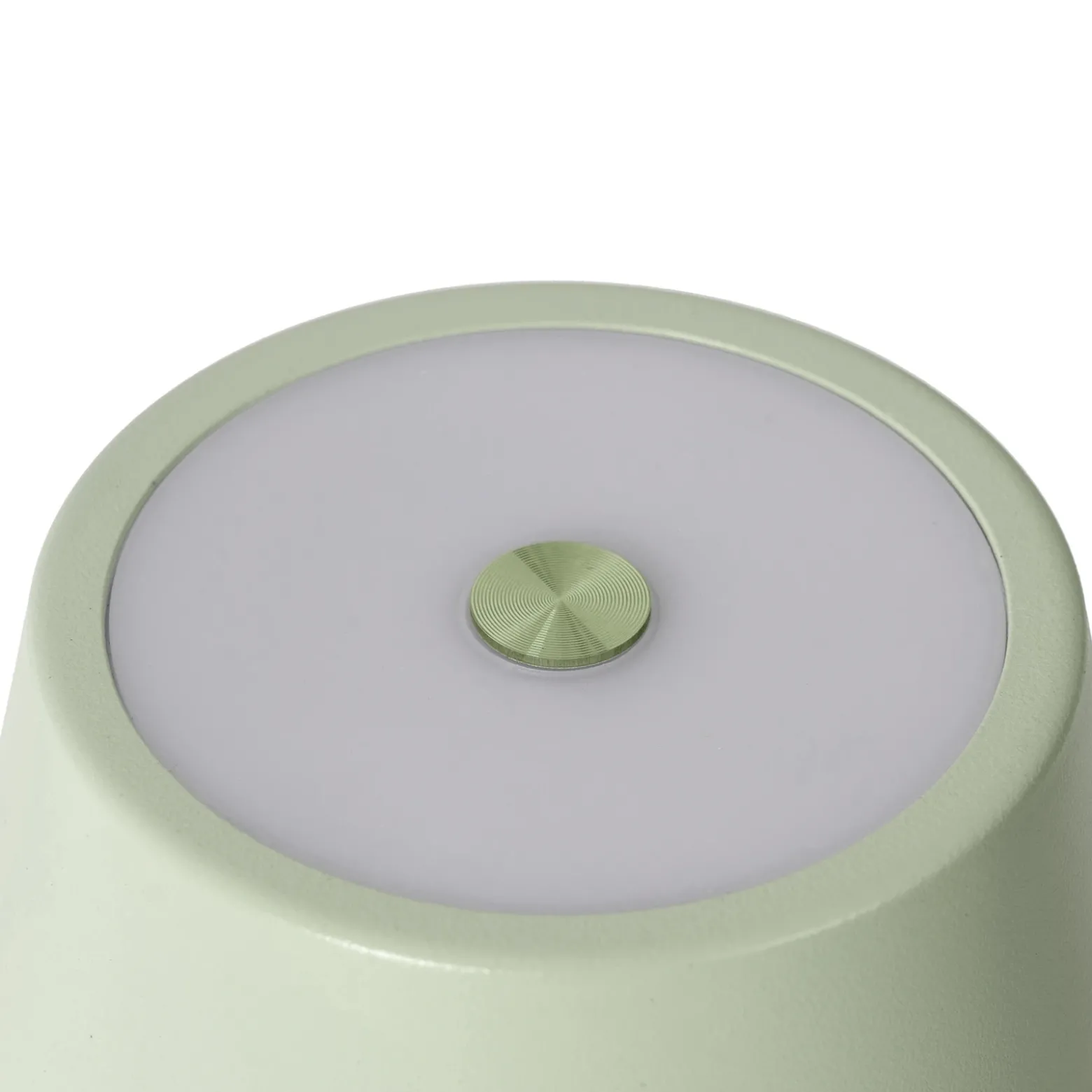 Lámpara de mesa Lindby LED recargable Janea CROSS, verde, metal