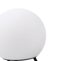 Lámpara de mesa Lindby LED recargable Aurilia, blanco/negro, hierro, IP44