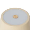 Lámpara de mesa Lindby LED recargable Janea CUBE, beige, metal