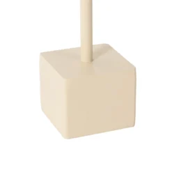 Lámpara de mesa Lindby LED recargable Janea CUBE, beige, metal