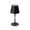 Lámpara de mesa Lindby LED recargable Janea CROSS, negra, metal
