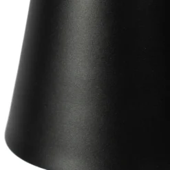 Lámpara de mesa Lindby LED recargable Janea CROSS, negra, metal