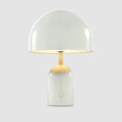 Lámpara de mesa recargable BELL PORTABLE de Tom Dixon, gris claro, 28 cm, IP44