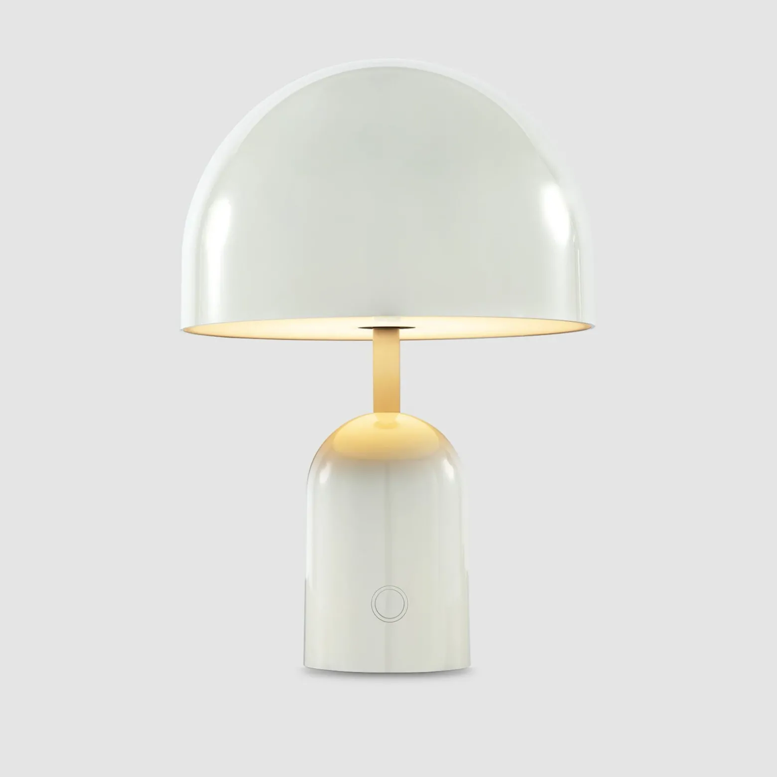 Lámpara de mesa recargable BELL PORTABLE de Tom Dixon, gris claro, 28 cm, IP44